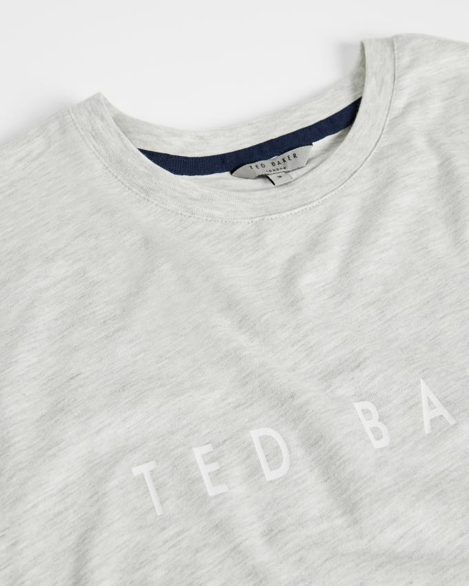 T-Shirt Ted Baker Short Sleeve Branded Grise Homme | IYO-56191000